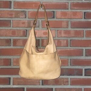 American leather company light tan leather hobo bucket back large exc condition